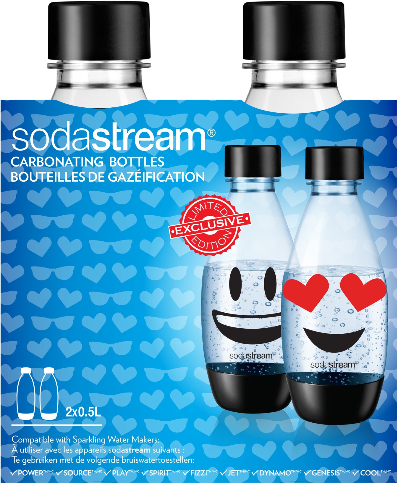 SodaStream 2 x 0,5 L Fuse Emoji flaskor